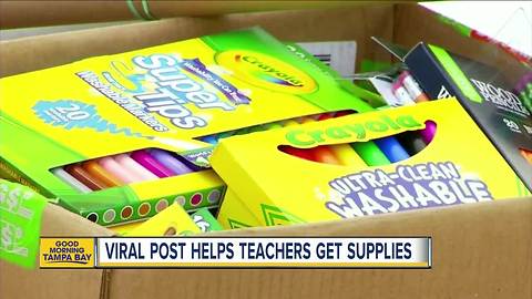 Viral Facebook post helping Tampa Bay area teachers get school supplies for the new year