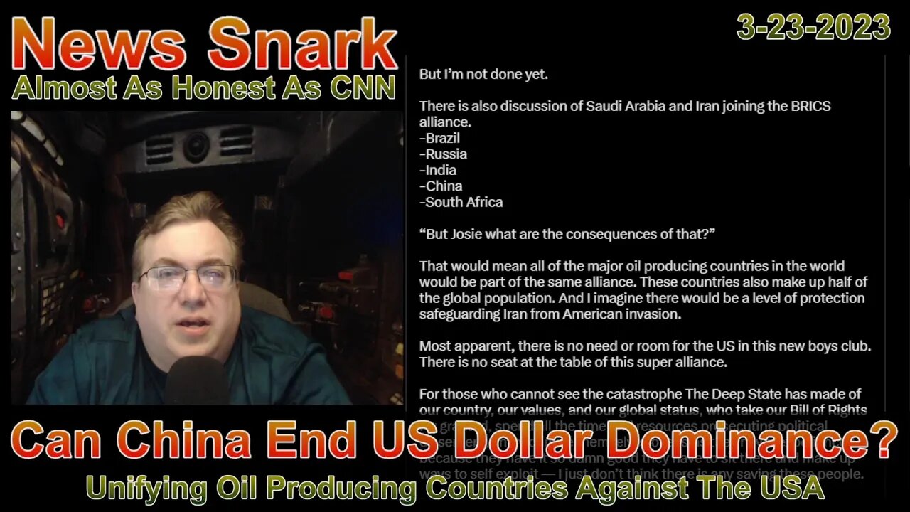 News Snark: Can China End US Dollar Dominance? Unifying Oil Producing Countries Against The USA!