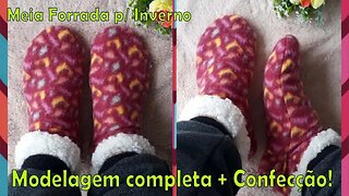 Como Fazer Meia Forrada para o inverno.