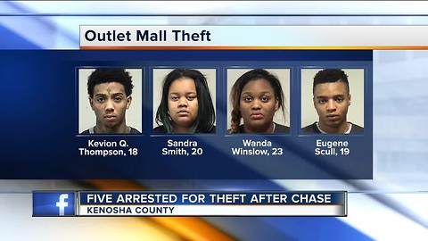 Five Milwaukee suspects charged in Pleasant Prairie outlet mall theft that lead to chase, crash