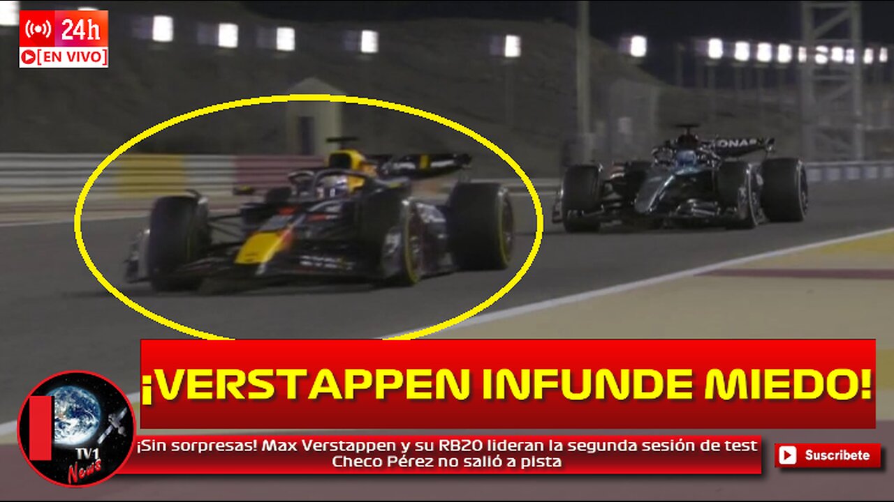 ¡Sin sorpresas! Verstappen y su RB20 lideran la segunda sesión de test Checo Pérez no salió a pista