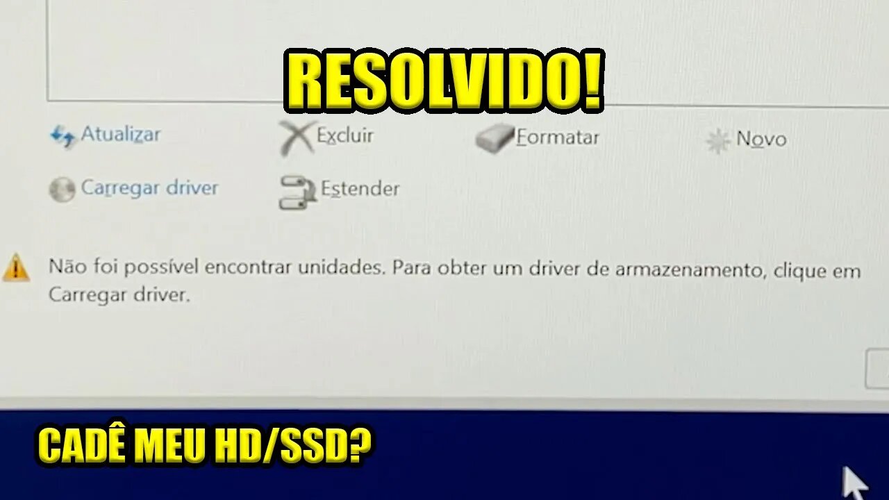 Não foi possível encontrar unidades ERRO Lenovo Gaming 3i RESOLVIDO