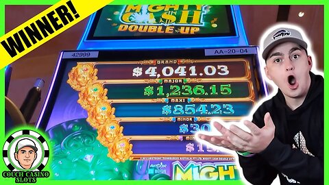 DOUBLE UP ACTIVATED!! on MIGHTY CASH DOUBLE UP SLOT MACHINE AT HOLLYWOOD CASINO!!