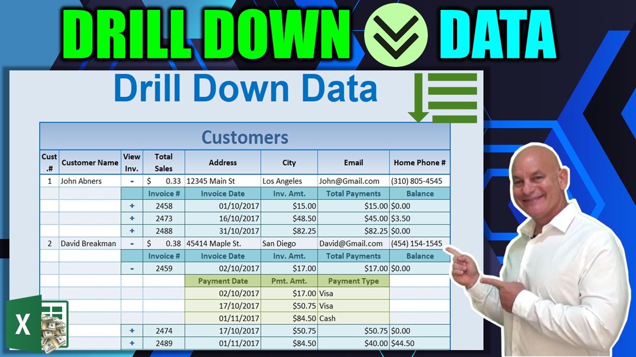 How To Automatically Drill Down Data In Excel on a SINGLE Click