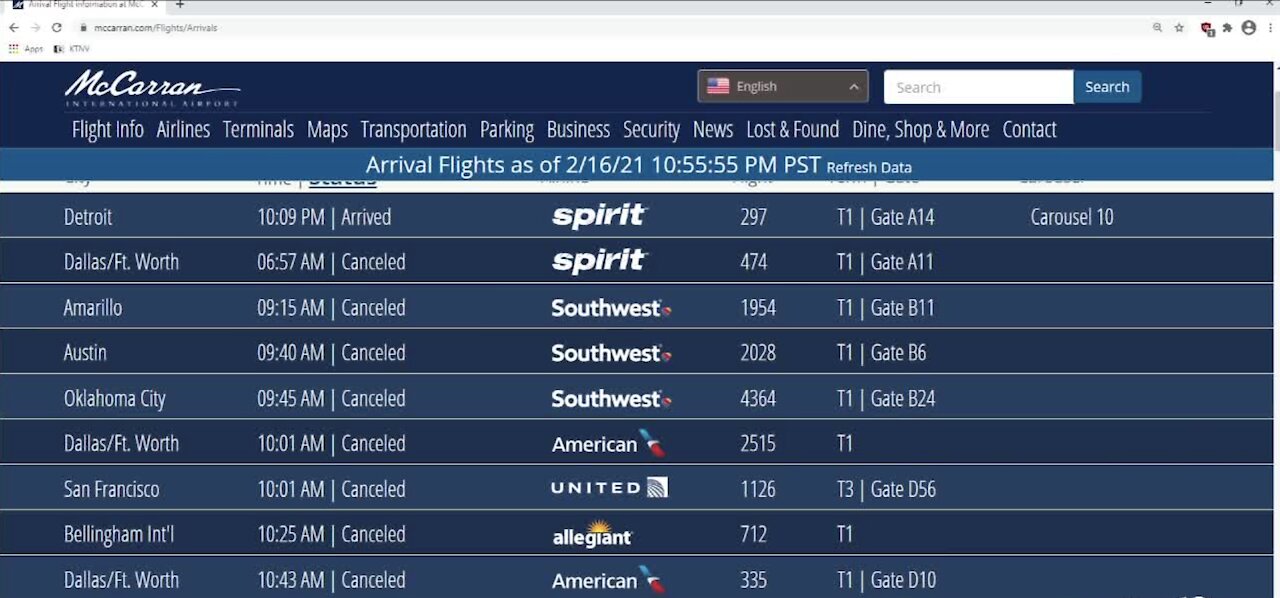 Flight delays, cancellations at McCarran Airport