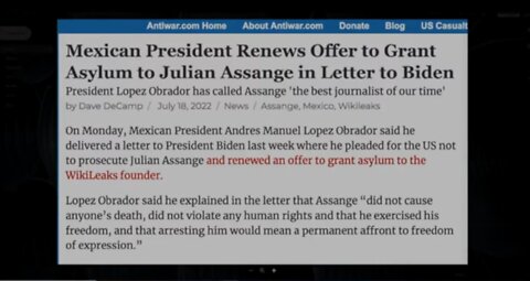 Mexico's President: Assange is "the best journalist of our time."