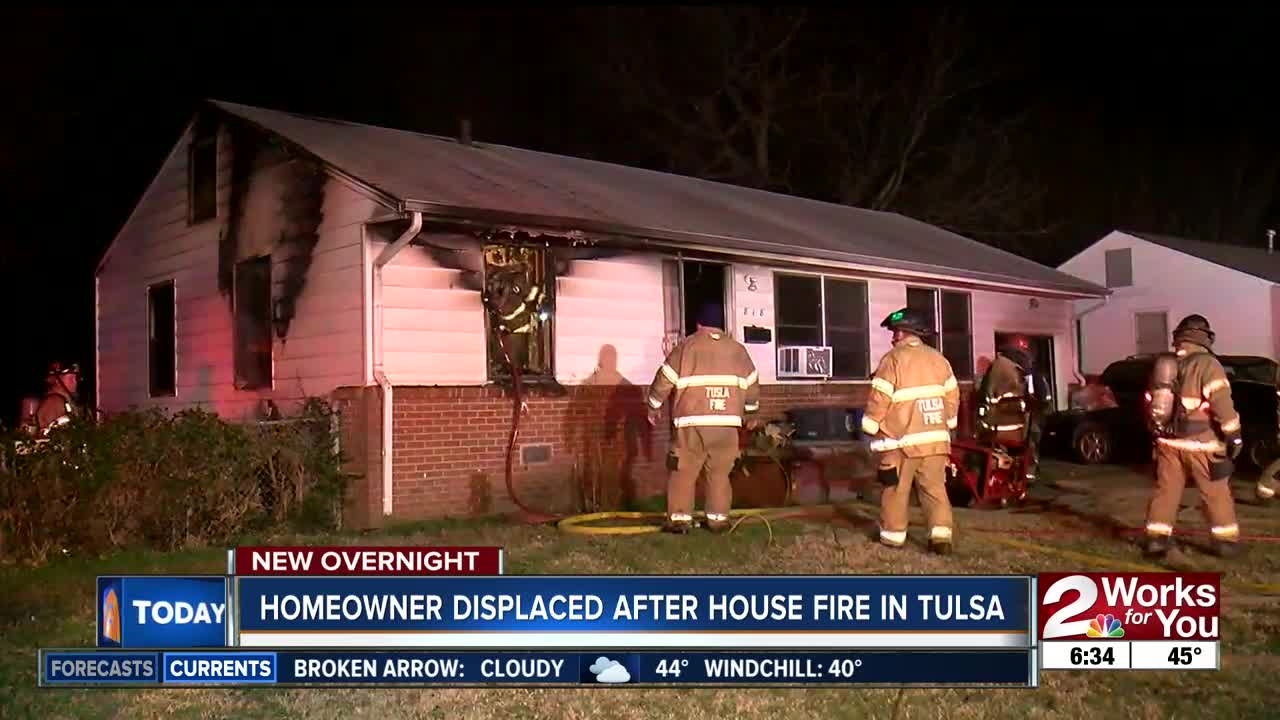 Homeowner displaced after house fire in Tulsa