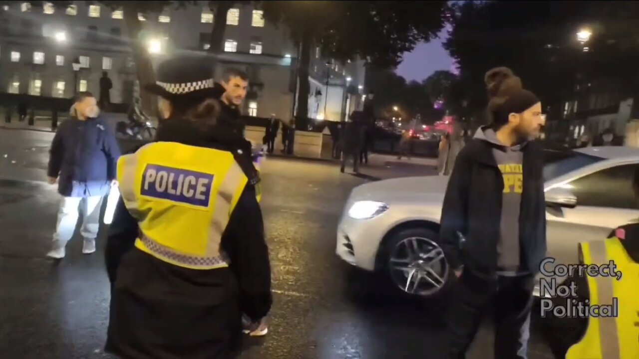 Protesters waiting outside Downing Street for Kill Gates visit tonight