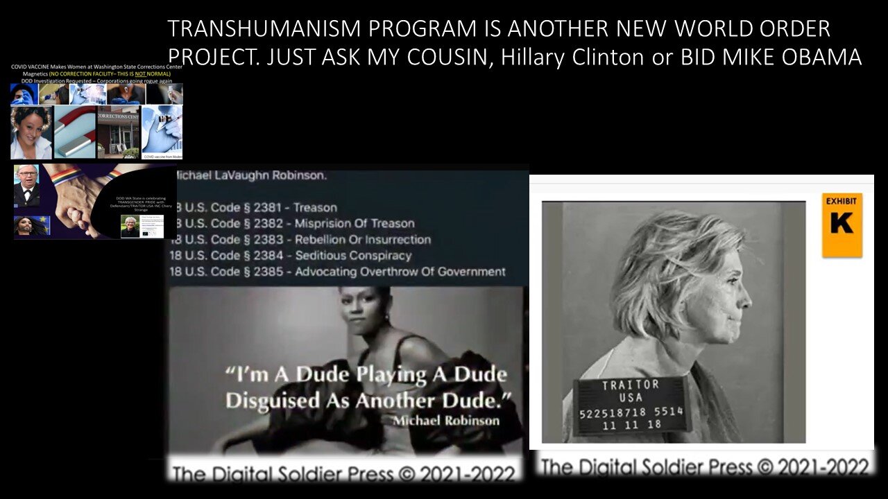 TRANSHUMANISM PROGRAM IS ANOTHER NEW WORLD ORDER PROJECT. JUST ASK MY COUSIN or BIG MIKE OBAMA