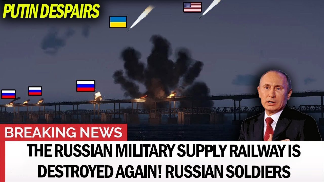 Putin despairs. The Russian military supply railway is destroyed again! Russian Soldiers Praying!