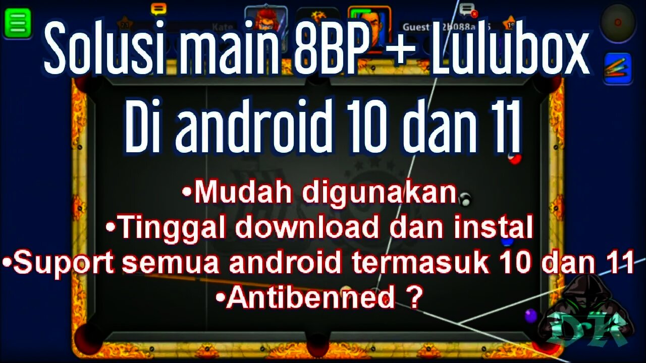 Hack 8ball pool di android 11 | Solusi menggunakan lulubox di android 11