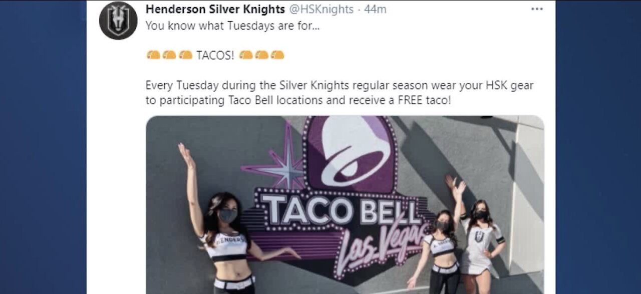 TACO TUESDAY: Taco Bell to give free tacos for wearing Henderson Silver Knights gear