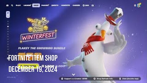 Fortnite Item Shop|December 19, 2024(*New* Flakey the Snowbird Bundle & More)