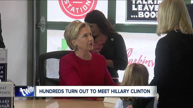 Hundreds turn out to meet Hillary Clinton
