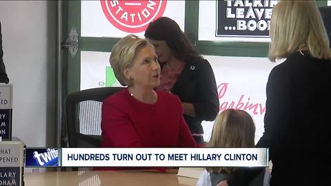 Hundreds turn out to meet Hillary Clinton