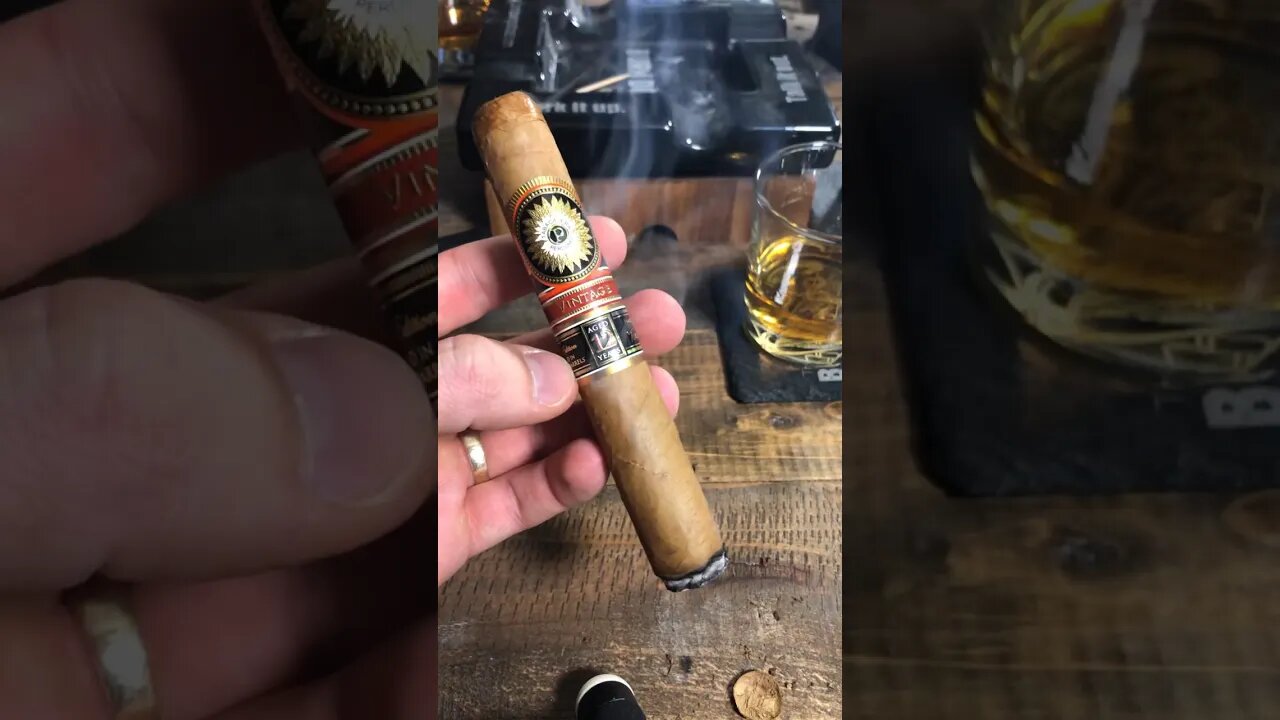 Cigar ASMR! 🔥 Enjoying a nice cigar and bourbon. Perdomo 12 Year Barrel Aged. #cigar #asmr #shorts