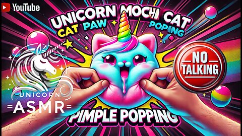 🦄Unicorn Mochi Cat Paw Pimple Popping no talking ASMR #pimplepopping