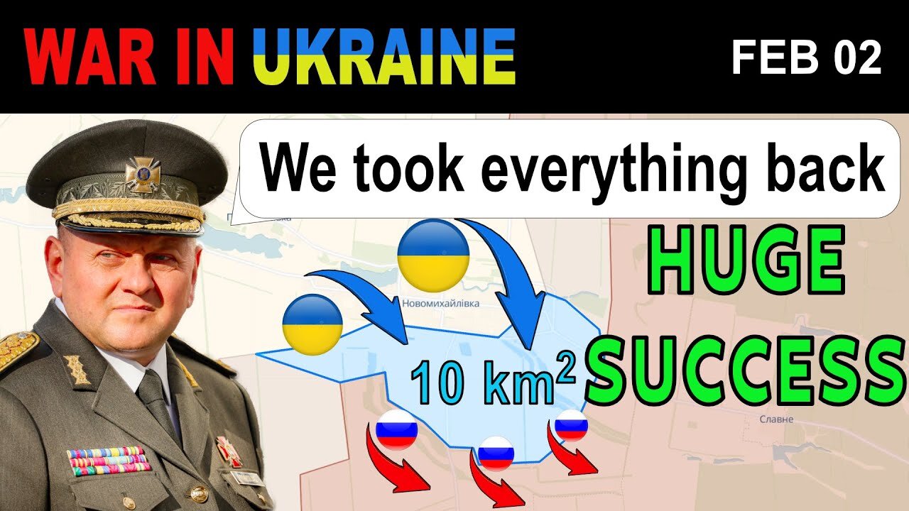 02 Feb- Ukrainians CONDUCT A SUCCESSFUL COUNTER ATTACK. Russian Gains REDUCED TO ZERO.