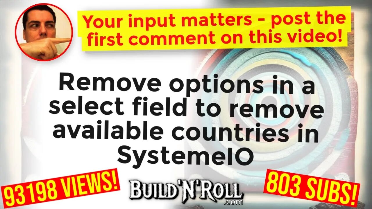 Remove options in a select field to remove available countries in SystemeIO