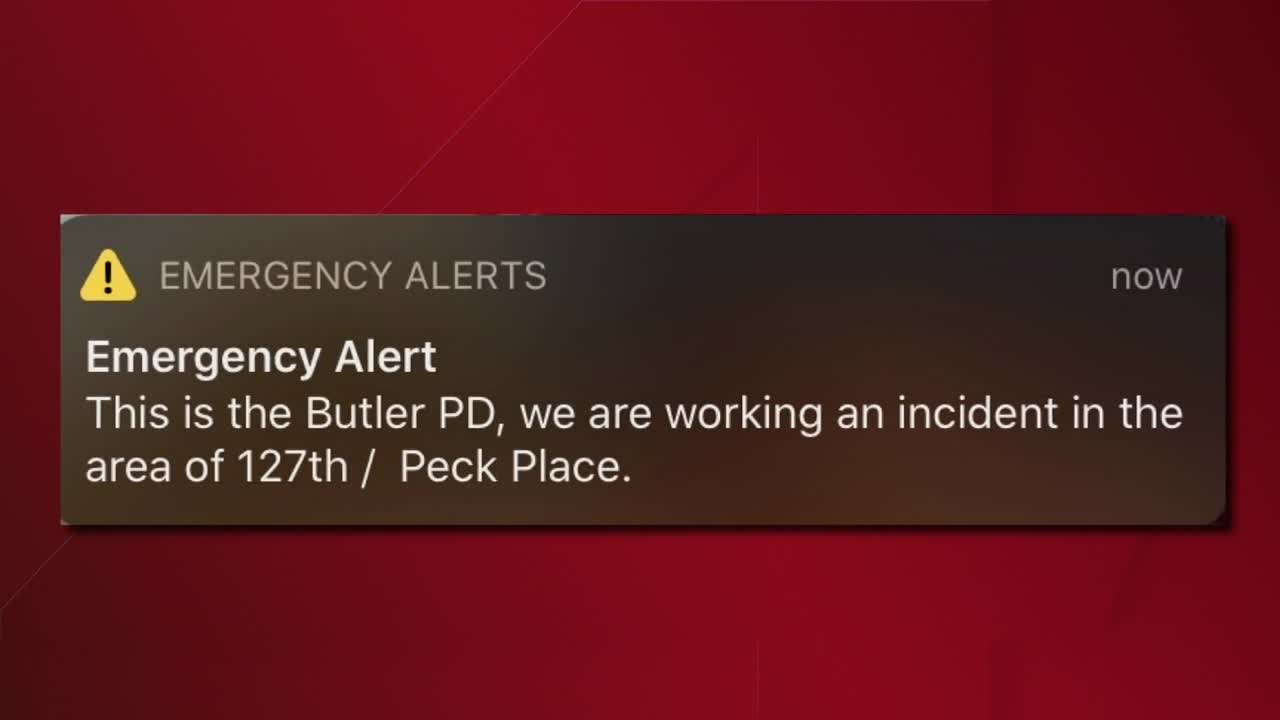 Butler residents receive emergency alert from Butler Police Department
