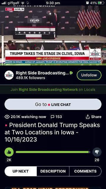 Trump in Iowa 16/10/2023