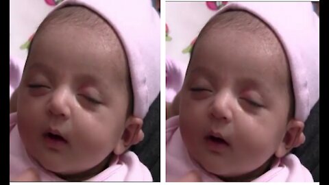 Cute baby sleeping smiling 😊