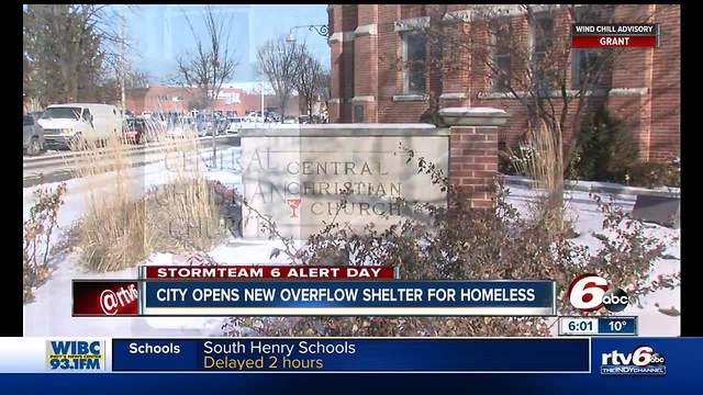 Indianapolis announces the opening of an overflow shelter to help homeless during bitter cold snap