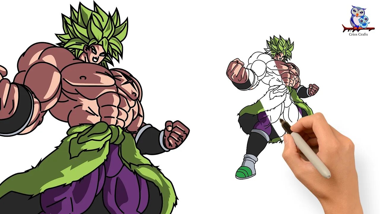 How to Draw Broly Dragon Ball Super - Step by Step