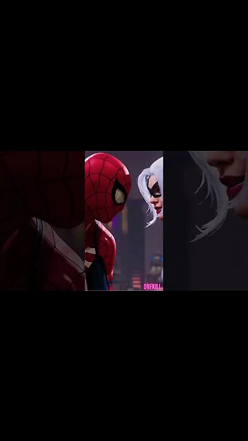 black cat love funtime with spider man #blackpink #shorts #spiderman #viral