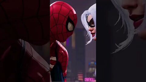 black cat love funtime with spider man #blackpink #shorts #spiderman #viral