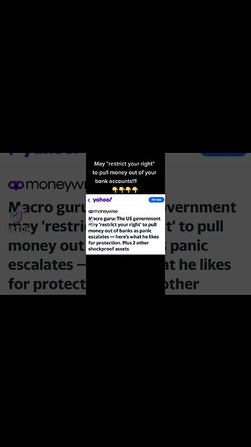 U.S. banks may RESTRICT YOU RIGHT to access your 💰money in bank accounts SOON...WTF!