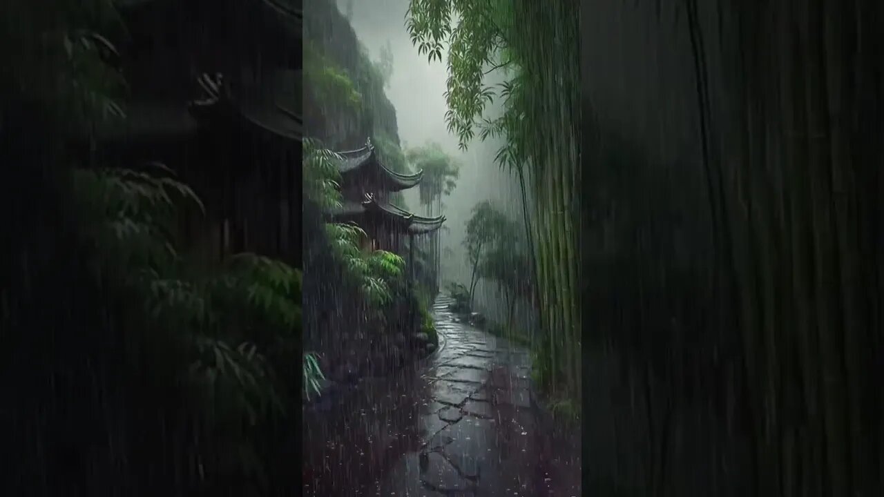 白噪音树林美丽的雨声和雷声、极度舒适的雨声、睡眠放松,冥想治愈#rain #rainsounds #shortvideo #shortsvideo #sleep #shorts