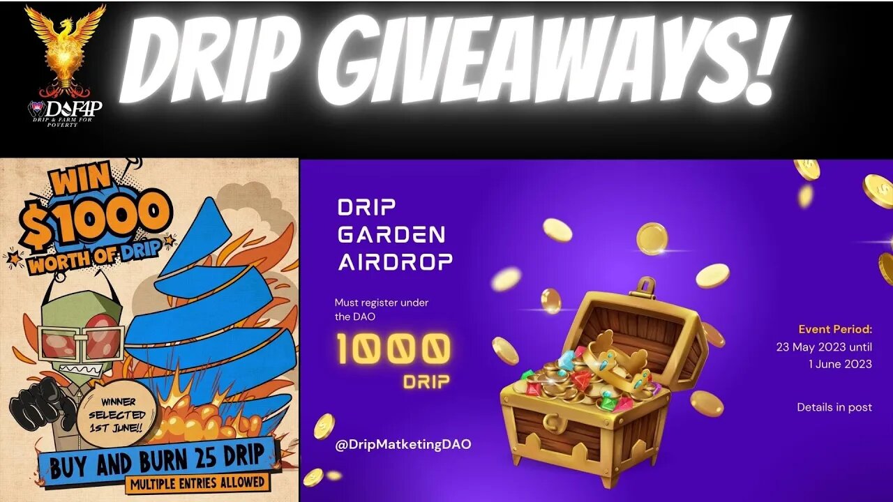 Drip Network 2 drip giveaways on 1 June 1000 Drip airdrops