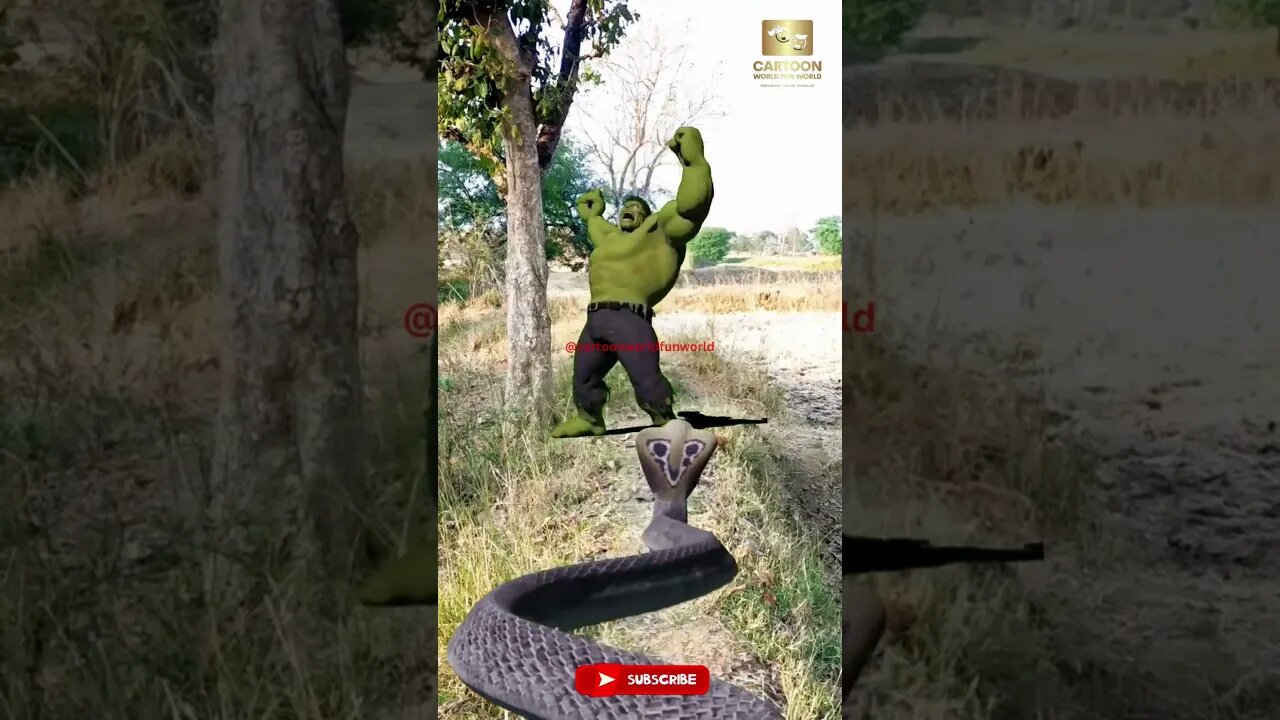 Big snake VS Hulk - Funny video😂😂 #shorts #shortsvideo #shortsfeed #subscribe #cartoon #viralshort