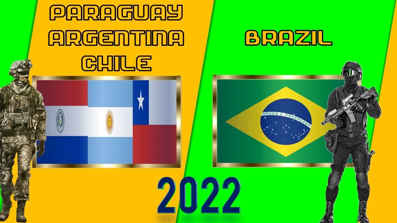 Paraguay Argentina Chile VS Brasil Comparación de Poder Militar 2022 | 🇵🇾vs🇧🇷