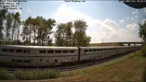 4 New Siemens ALC-42s Lead the EB California Zephyr #6 in Mount Pleasant, IA on August 26, 2022