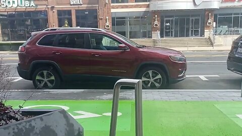 checkin out the new bike lane on Boston Street