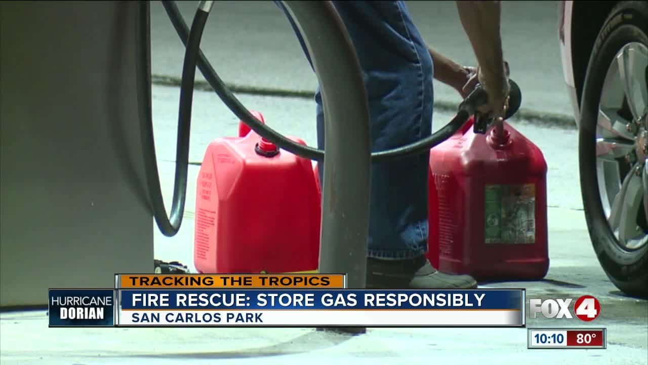 Local fire department gives tips on how to store gas properly