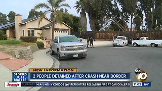 Two detained after crash near border