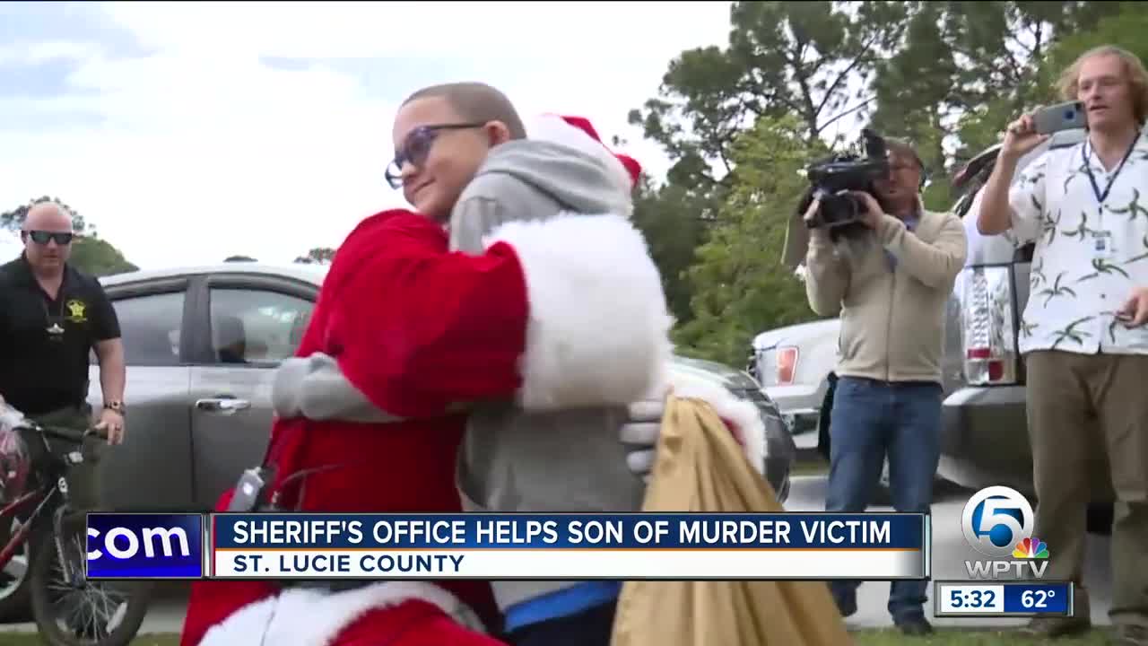 St. Lucie County Sheriff's Office deputies bring toys to son of murdered woman