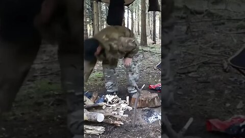 Under a tarp .Woodland Wildcamping Oct 2022