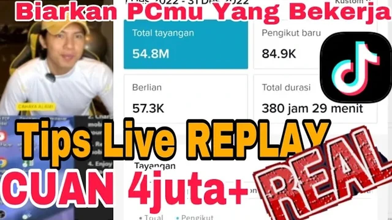 Live R3PL4Y Hasilkan 4,3 JUTA dan 100K Followers Dalam 1 Bulan - di TikTok