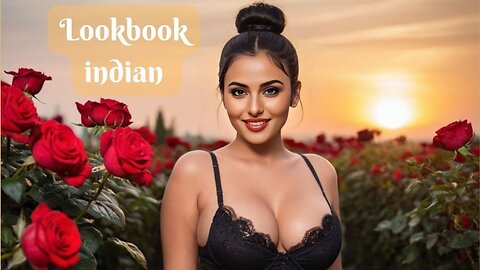 [4K] AI ART Indian Lookbook Model AI Art Video - Red Rose Garden