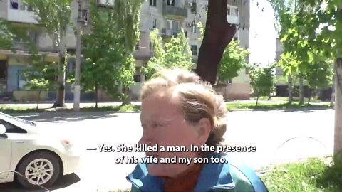 A resident of Mariupol says a Ukrainian female sniper killed civilians