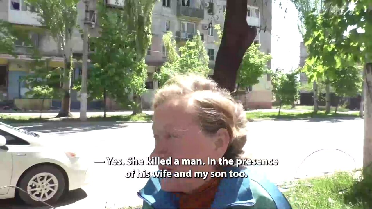 A resident of Mariupol says a Ukrainian female sniper killed civilians