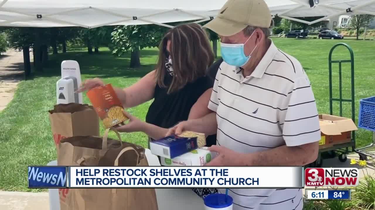 Group collecting food for Metropolitan Community Church