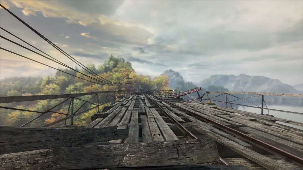 Abandoned Bridge Sound Relaxation - Wind, Wood Creaking, ASMR, Sleep, Meditation, Yoga - (No Music)