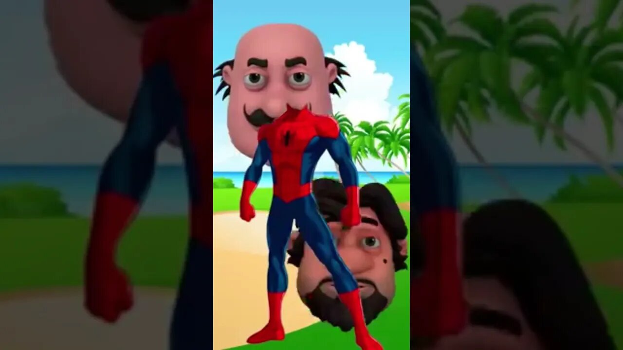 MOTU PATLU Wrong Heads with Spiderman in Hindi Superman Hulk Iron Man | Motu Patlu Cartoon in#shorts