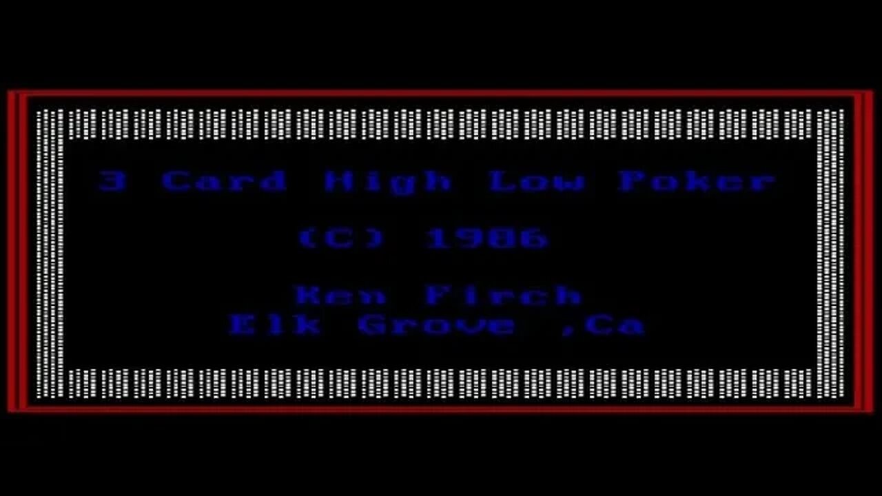Sequential Dos Game Show: 7. 3 card high low poker