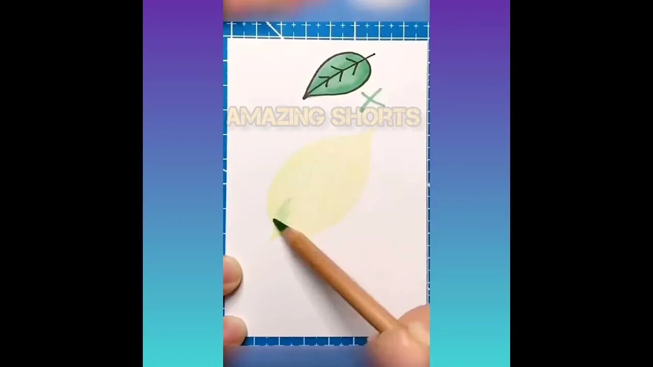 Amazing Drawing Work LEAF #shorts #short #drawing